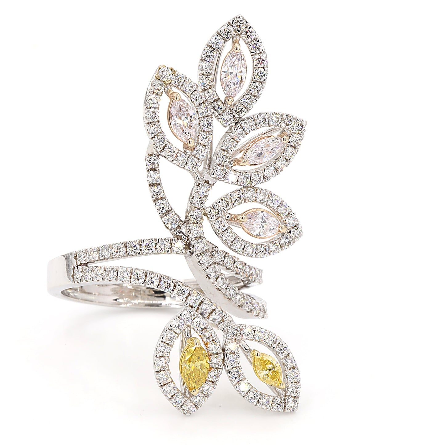 Floral Colored Diamond Ring