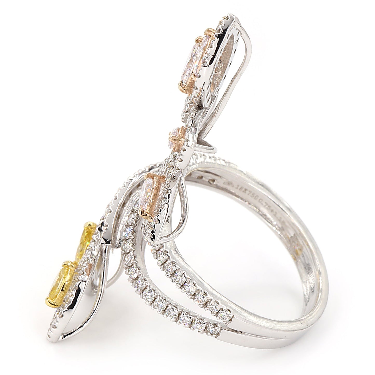 Floral Colored Diamond Ring
