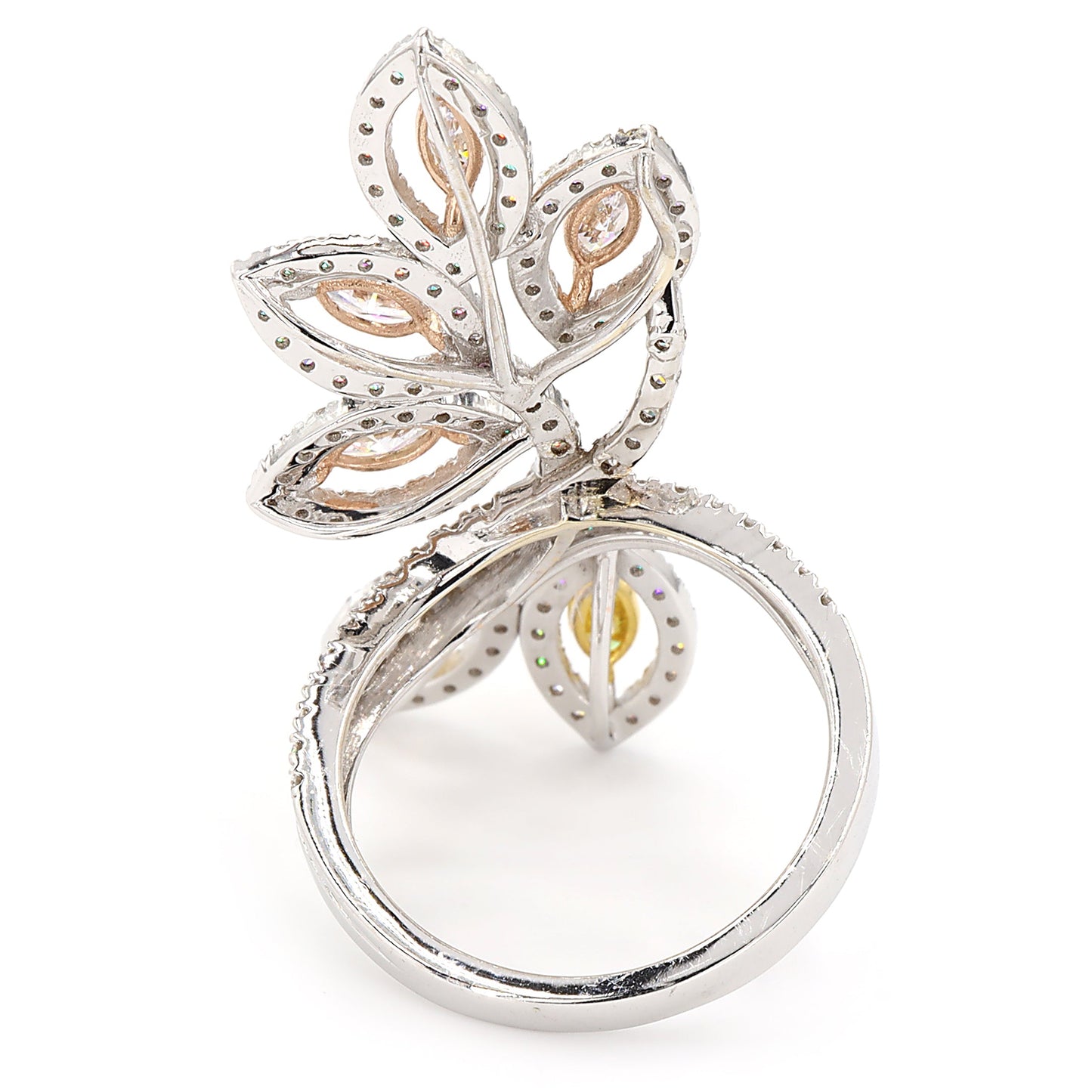 Floral Colored Diamond Ring