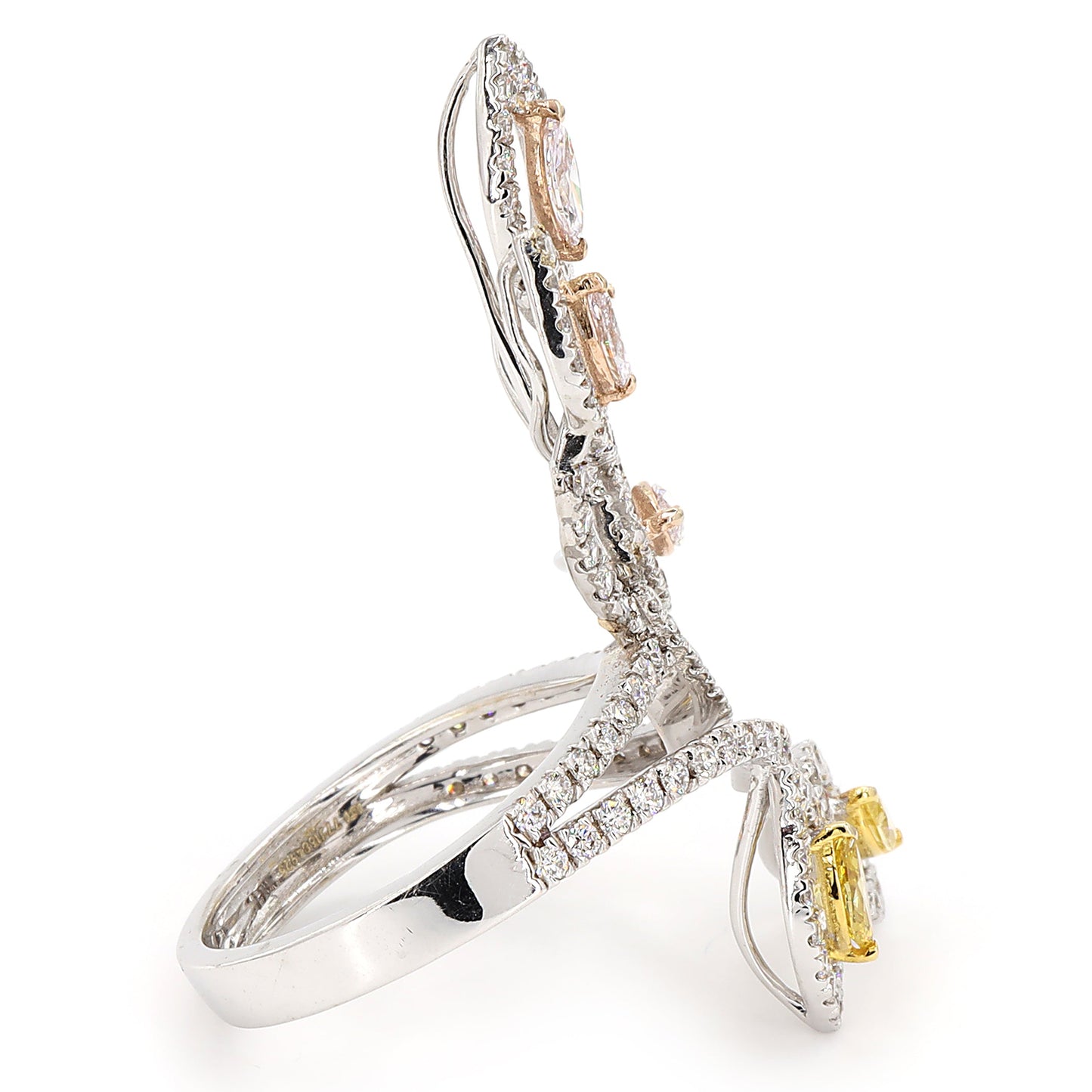 Floral Colored Diamond Ring