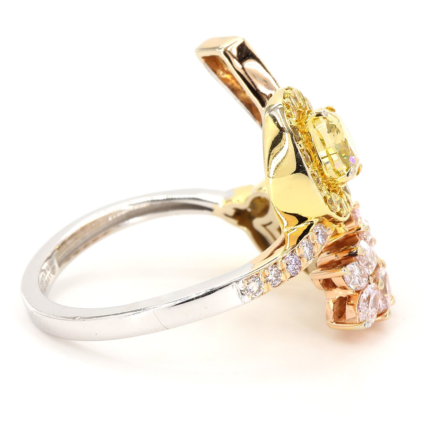 Cushion Yellow Halo Diamond Ring