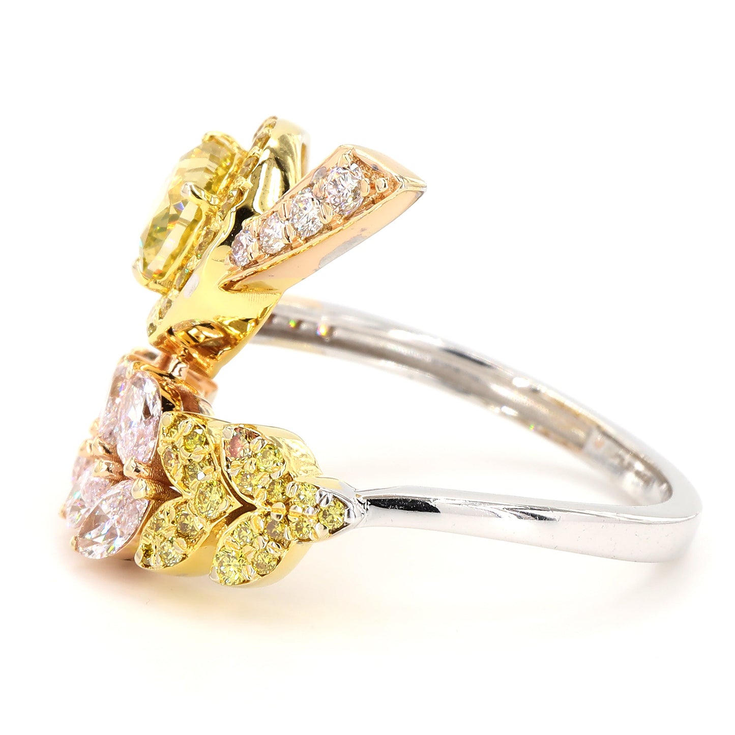 Cushion Yellow Halo Diamond Ring