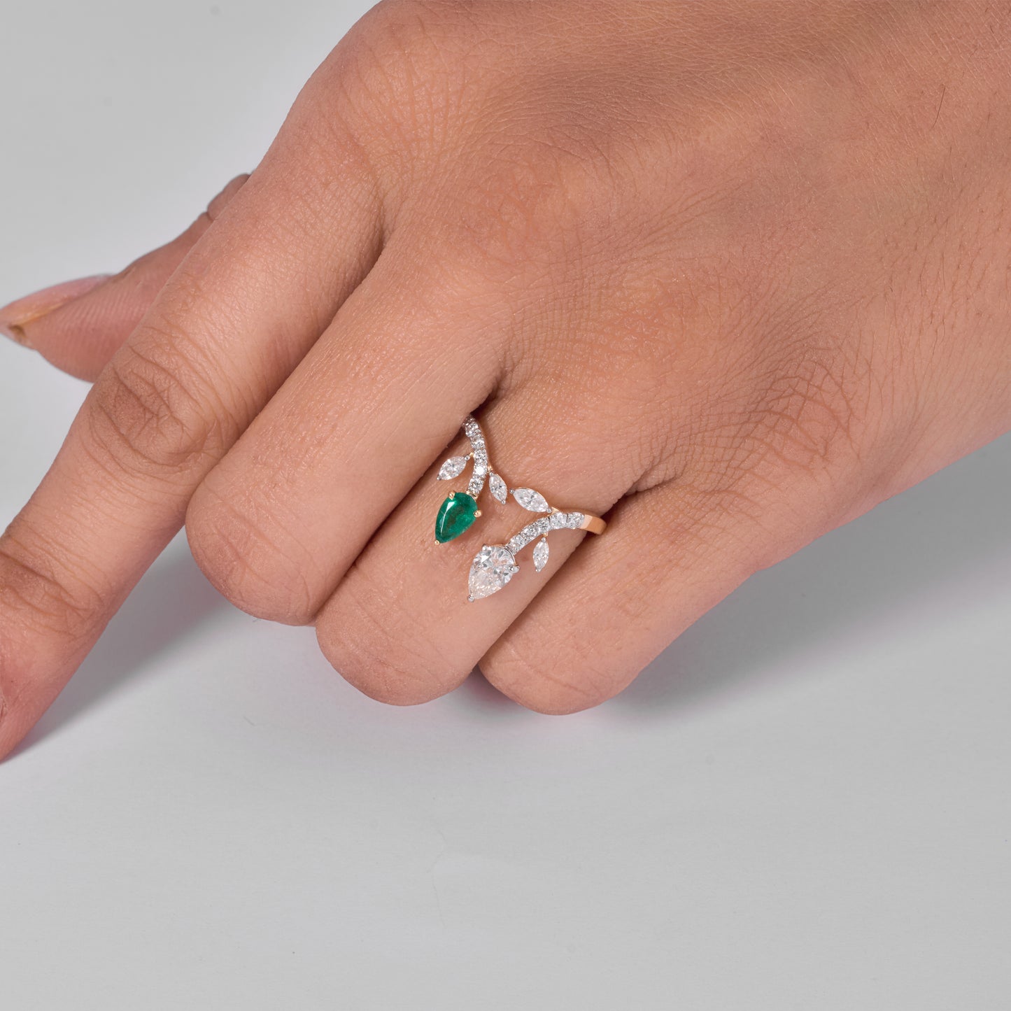 Emerald Tiara Diamond Ring