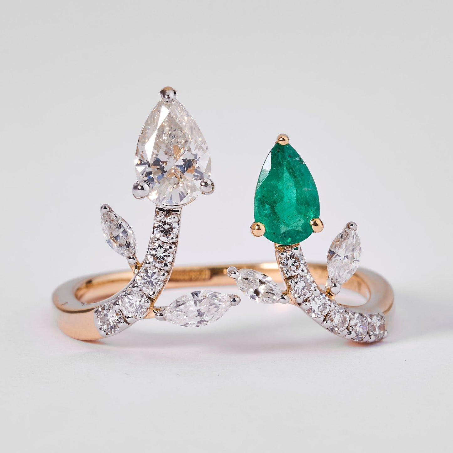 Emerald Tiara Diamond Ring