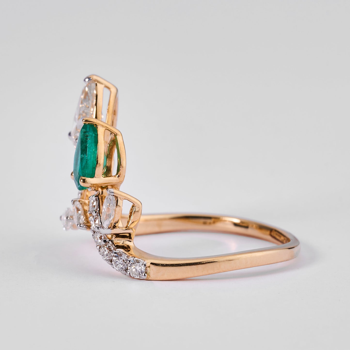 Emerald Tiara Diamond Ring