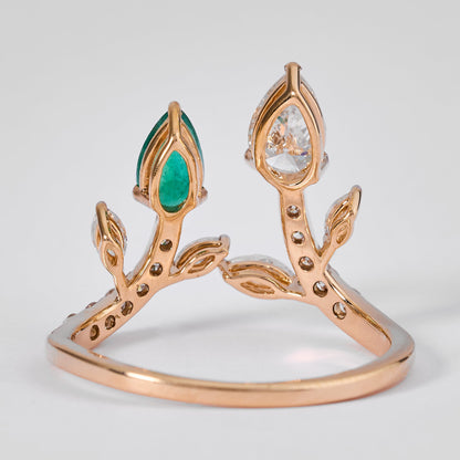 Emerald Tiara Diamond Ring