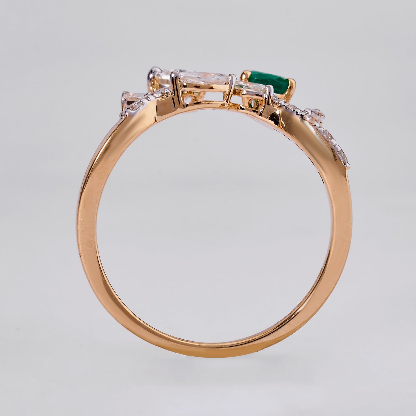 Emerald Tiara Diamond Ring