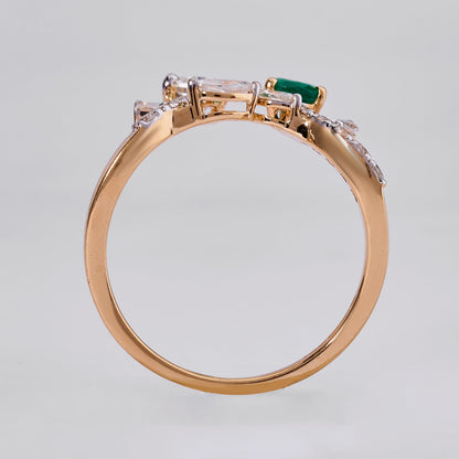 Emerald Tiara Diamond Ring