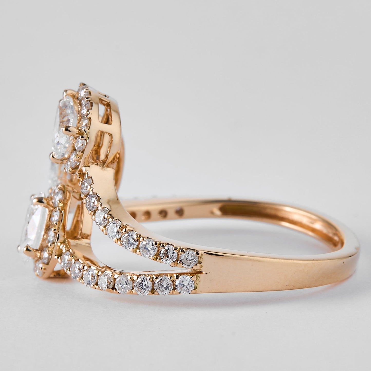 Fancy Cut Natural Diamond Open Ring
