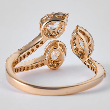 Fancy Cut Natural Diamond Open Ring