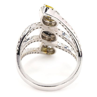 Pear Floral Fancy Color Dimaond Ring