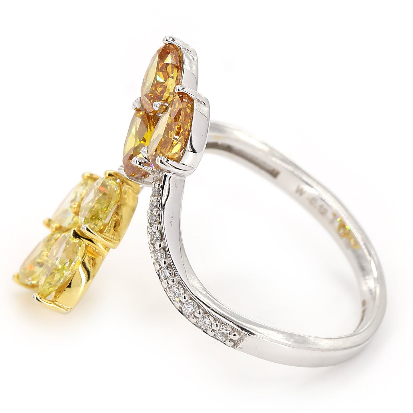 Floral Natural Diamond Bypass Ring