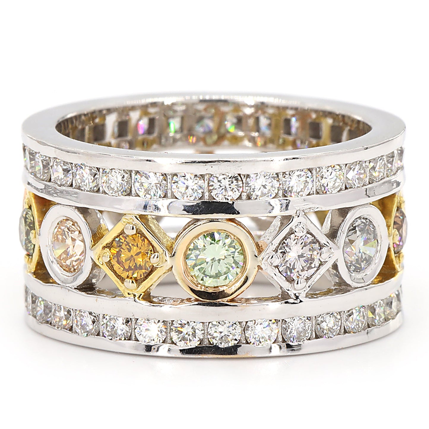 Multi Color Diamond Band Ring