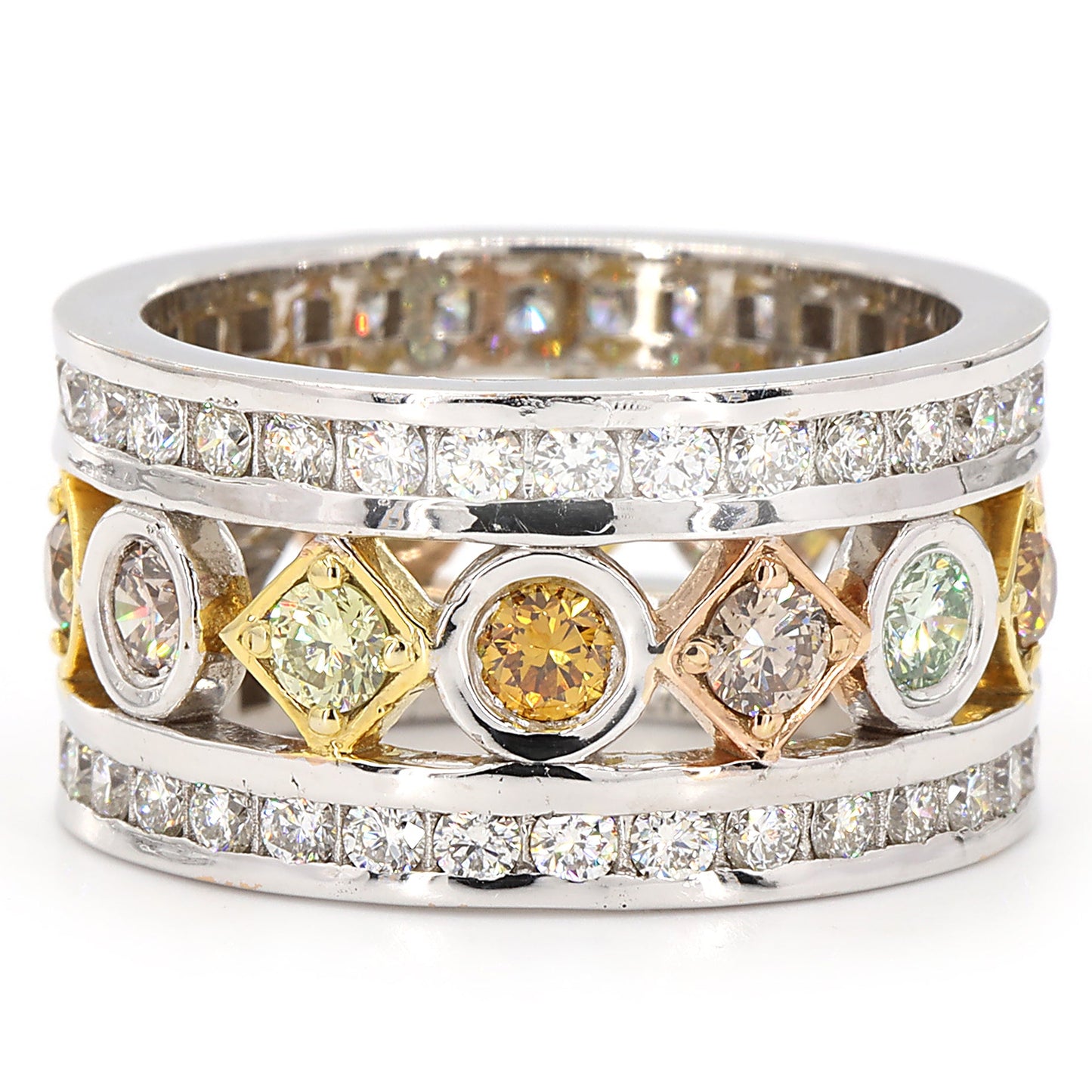 Multi Color Diamond Band Ring