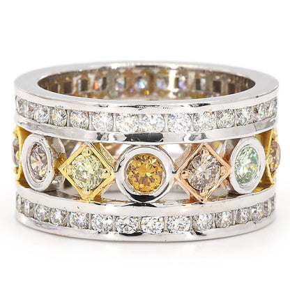 Multi Color Diamond Band Ring