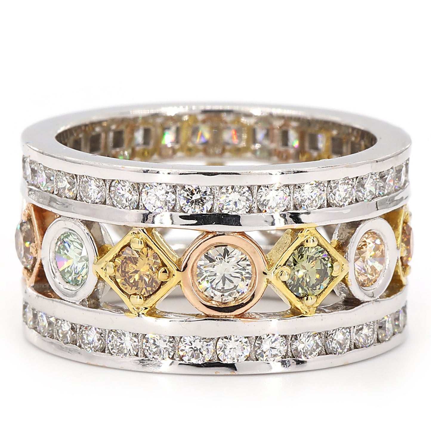 Multi Color Diamond Band Ring