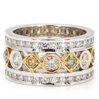 Multi Color Diamond Band Ring