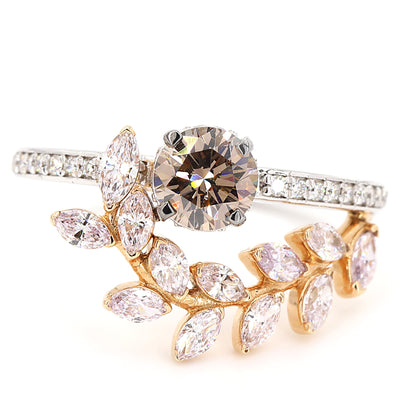 Floral Color Diamond Wrap Ring