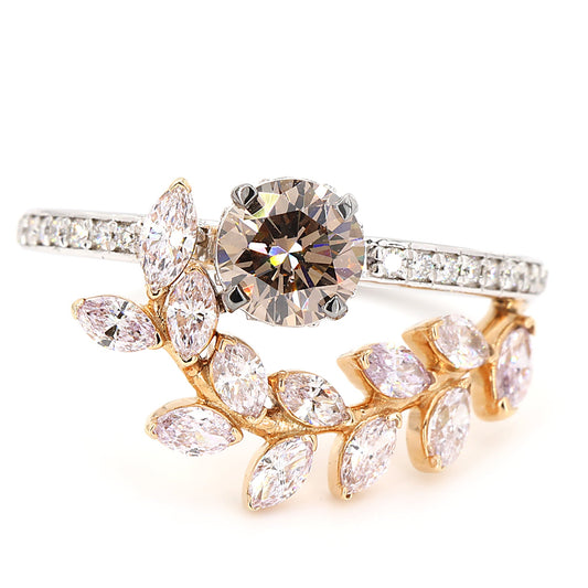 Floral Color Diamond Wrap Ring