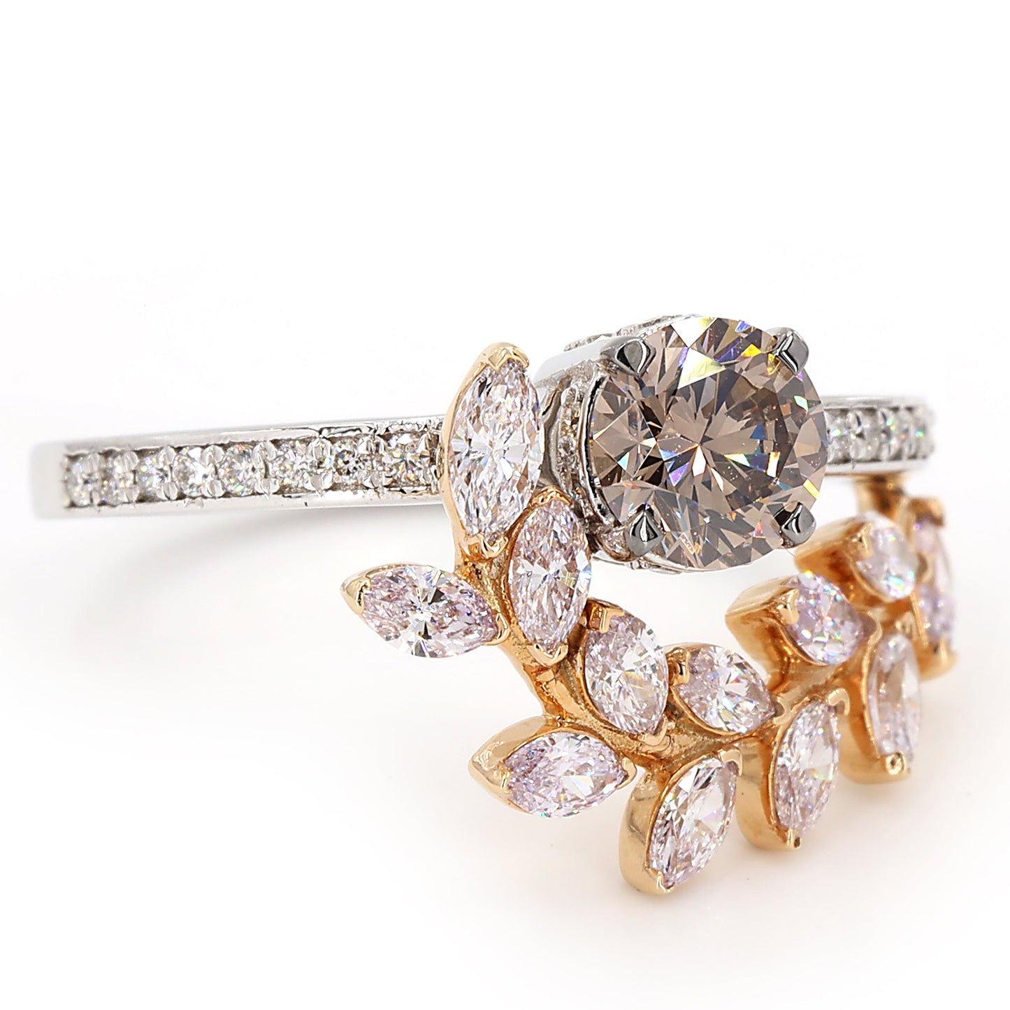Floral Color Diamond Wrap Ring