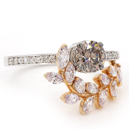 Floral Color Diamond Wrap Ring