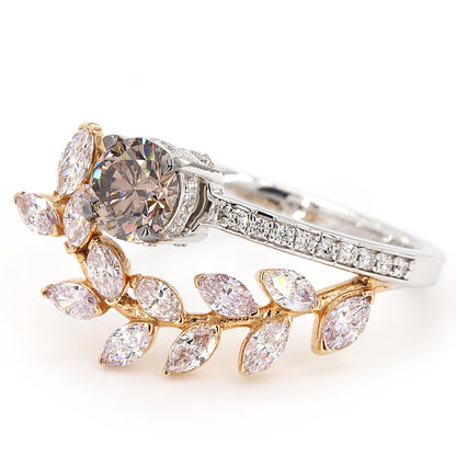 Floral Color Diamond Wrap Ring