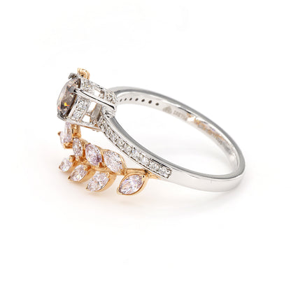 Floral Color Diamond Wrap Ring
