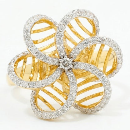 Floral Natural Diamond Cocktail Ring